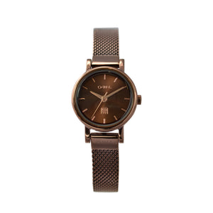 ASHBOURNE CHOCOLATE SMALL MESH WATCH - OWL watches