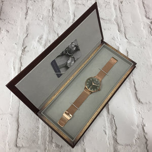 BRANCASTER ROSE GOLD & STONE GREY DIAL, ROSE GOLD MESH WATCH - OWL watches