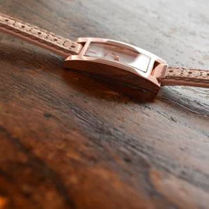 BROMPTON ROSE GOLD CASE WITH A SOFT PINK BROGUE STRAP - OWL watches