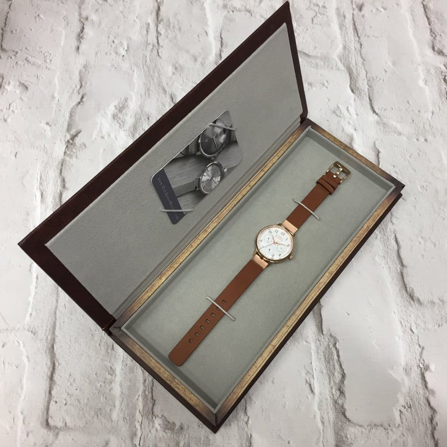 HELMSLEY STEEL CASE WITH BLUE DIAL & LEATHER STRAP - OWL watches
