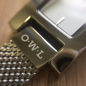 BROMPTON ROSE GOLD CASE WITH A CLEAN WHITE DIAL & ROSE MESH STRAP. - OWL watches