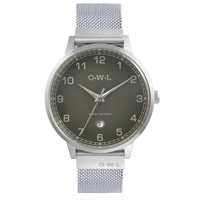 BRANCASTER STEEL & STONE GREY DIAL & STEEL MESH STRAP WATCH - OWL watches