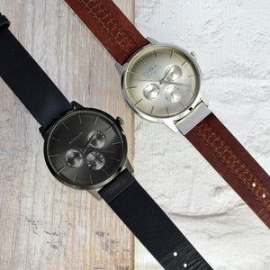 PEMBREY GENTLEMAN'S BROGUE LEATHER STRAP WATCH - OWL watches