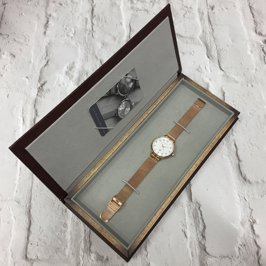 SUTTON STEEL CASE WITH MINK DIAL & MESH STRAP - OWL watches