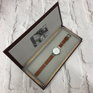 SUTTON ROSE GOLD CASE WITH SHELL WHITE DIAL & TAN LEATHER STRAP - OWL watches